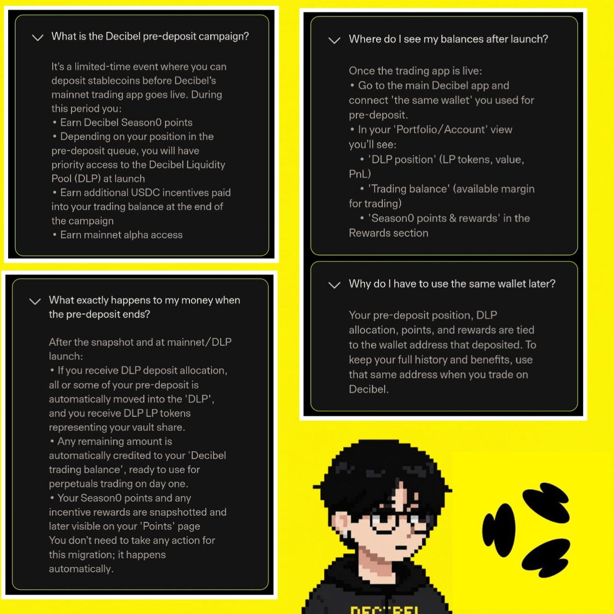 YaaYeuhh85021's tweet image. Kalau kalian mau ikut pre deposit @DecibelTrade please banget baca ini sampai habis. Jangan cuma FOMO deposit terus baru panik belakangan. DYOR itu wajib ‼️

𝘼𝙥𝙖 𝙞𝙩𝙪 𝙥𝙧𝙚 𝙙𝙚𝙥𝙤𝙨𝙞𝙩 𝙙𝙚𝙘𝙞𝙗𝙚𝙡?
Ini adalah campaign sebelum mainnet trading app Decibel live.
Kalian…