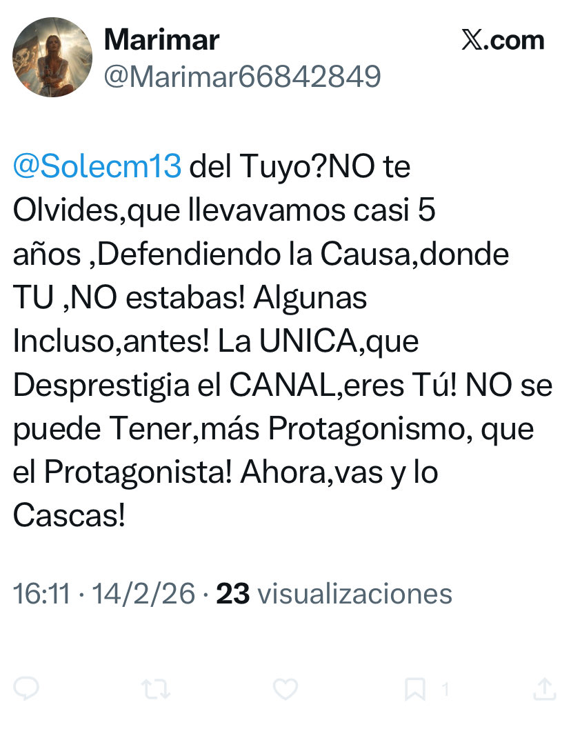 Va a aplaudir esta defensa? <a href="/Luisa75495695/">LuisaR</a> o es demasiado soez para sus ojos? Aquí los valientes como a usted la molan agitando el avispero en defensa de sus amiguis..pero luego la gentuza..personajas que dan asco son otr@s por reaccionar a estás mierdas publicas entre ustedes