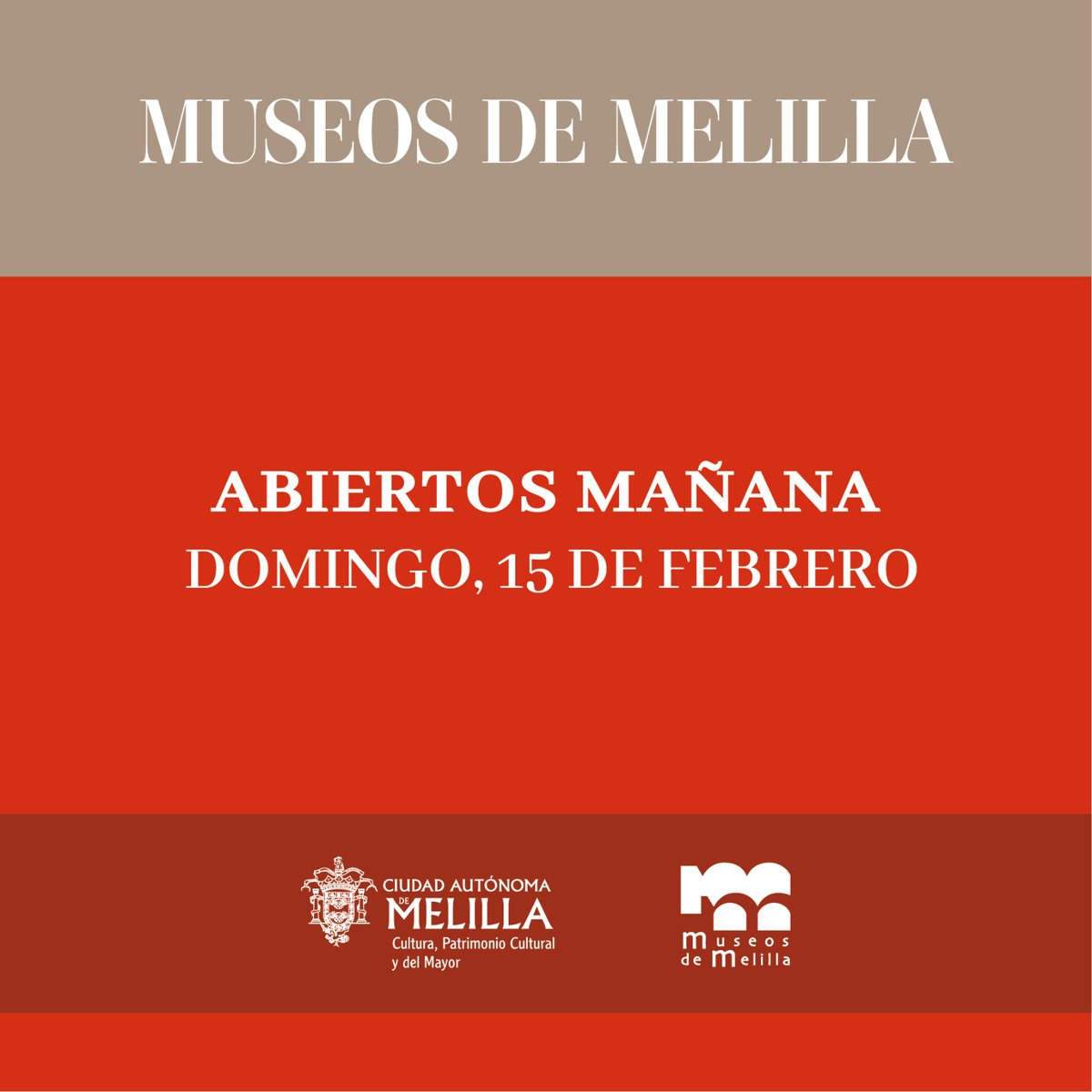 Los Museos de Melilla reabrirán mañana domingo 15 de febrero tras el temporal de viento.  
Permanecerán abiertos en su horario habitual para quienes deseen disfrutar de una visita cultural en un entorno tranquilo.