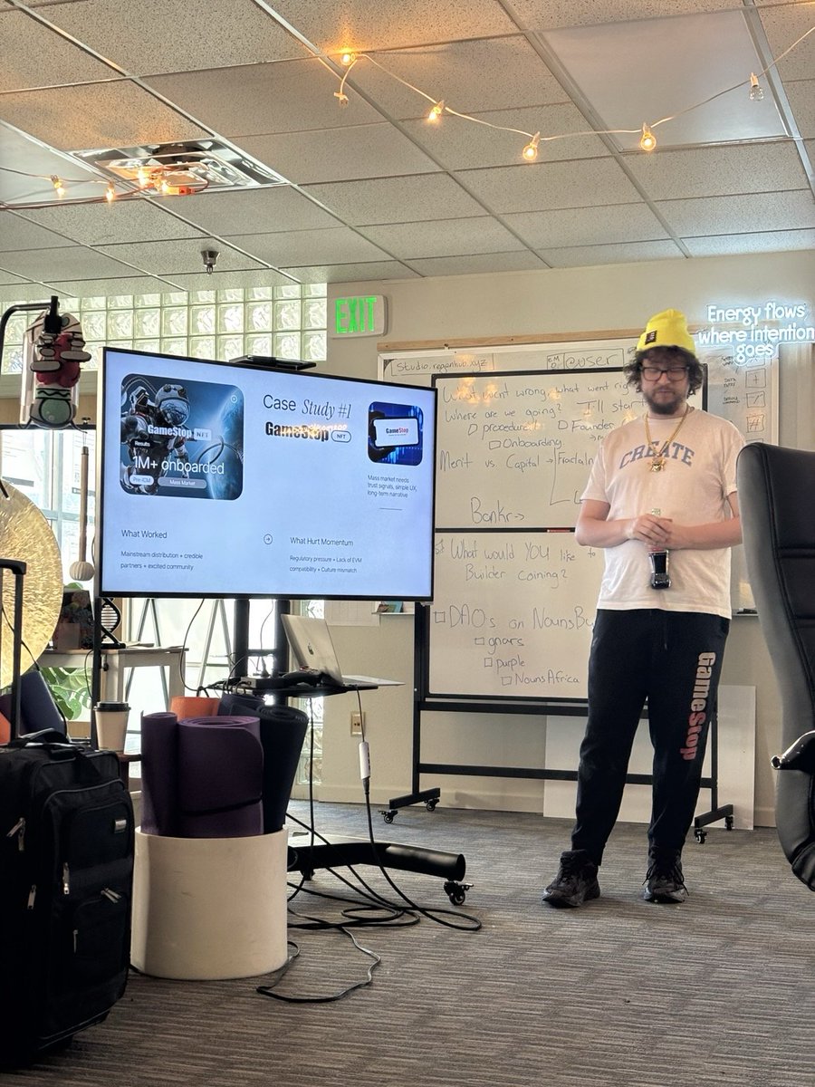 bettercallzaal's tweet photo. Zm zm
#GME
An experience that changed my perception of the financial system at large.
Fire presentation by @RSKAGY about internet capital markets (ICMs)
Having a great time learning at the Regen center during #ethboulder
#OnchainCreatorRally https://t.co/4CQrymxXKB