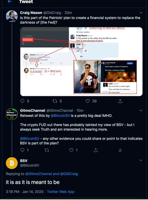 #BSV scholars and fans: As I go through over a decade of "save offline" screenshots—this one stands out. Our own Craig Mason (BSV investor, accountant &amp; researcher) got this IMPORTANT answer from Dr. Steven Wright &amp; a retweet from <a href="/BitcoinSV/">Bitcoin</a>.