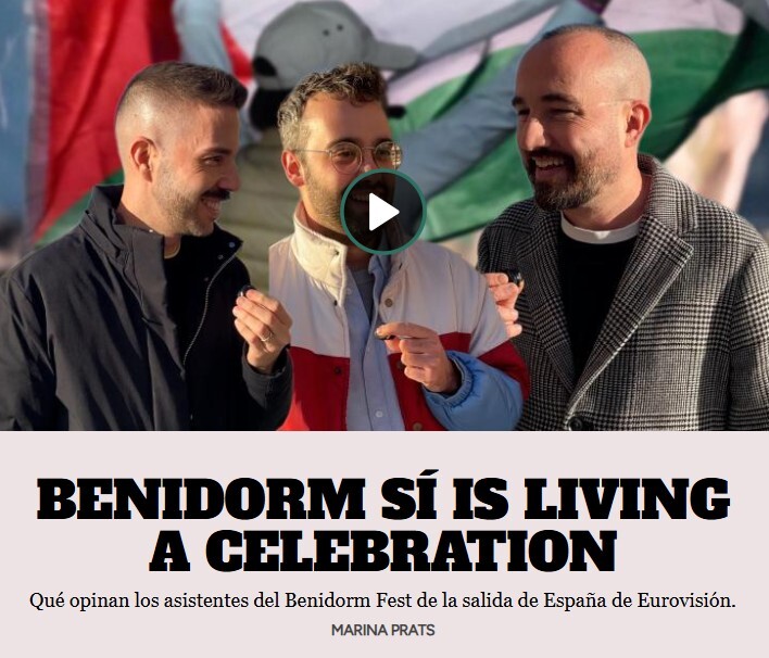 Ahora, en portada: Benidorm sí is living a celebration: qué opinan los asistentes del Benidorm Fest de la salida de España de Eurovisión 

dozz.es/zt8la5

Por <a href="/marinaprats2/">Marina Prats</a>