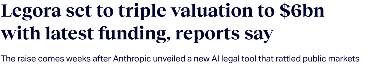 Legora is the fastest YC company of all time to become a unicorn.

It's about to break the record for fastest to $5bn as well.

It finished <a href="/ycombinator/">Y Combinator</a> less than two years ago and is now raising at a $6bn valuation.

Incredible stuff. 

AND it's being built in Europe by