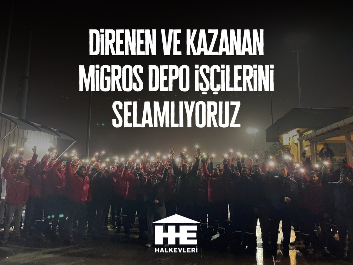 Direnen ve kazanan Migros depo işçilerini selamlıyoruz

#MigrosDepoİşçileriKazandı