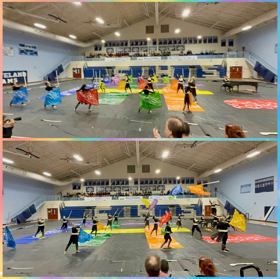 Our Varsity and JV Winter Guards are competing at the WGI Clayton Regional today at Cleveland HS! Both groups had great performances in prelims earlier today. 

Good luck to them as they perform in finals this evening!
JV 5:32pm ❤️
Varsity 6:52pm 🎹🌈