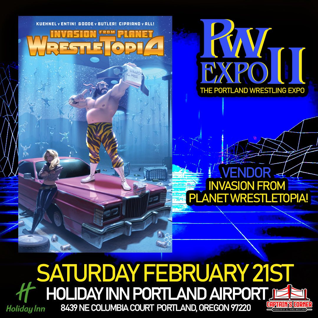 SBP_Comics's tweet photo. We're looking forward to being at the #Portland #wrestling  Expo, Sat. Feb. 21st at the Holiday Inn near #PDX Come say Hi!
#wwe #comics https://t.co/Fooo0y0fIS