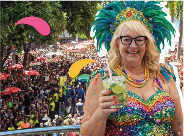 os haters dirão que é montagem, mas a minha mãe, Lynn Painter,  veio pro carnaval!!!