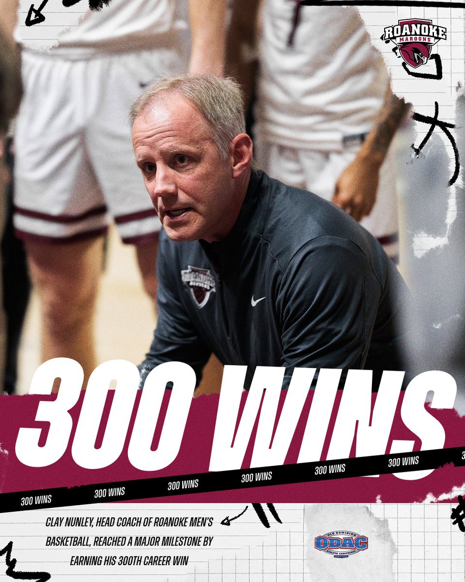 RCmaroons's tweet photo. Congratulations to head Maroon men's basketball coach Clay Nunley on his 300th career win as a head coach today! RC defeated Shenandoah 62-57 this afternoon in the Cregger Center! https://t.co/XKDSzy7YuI