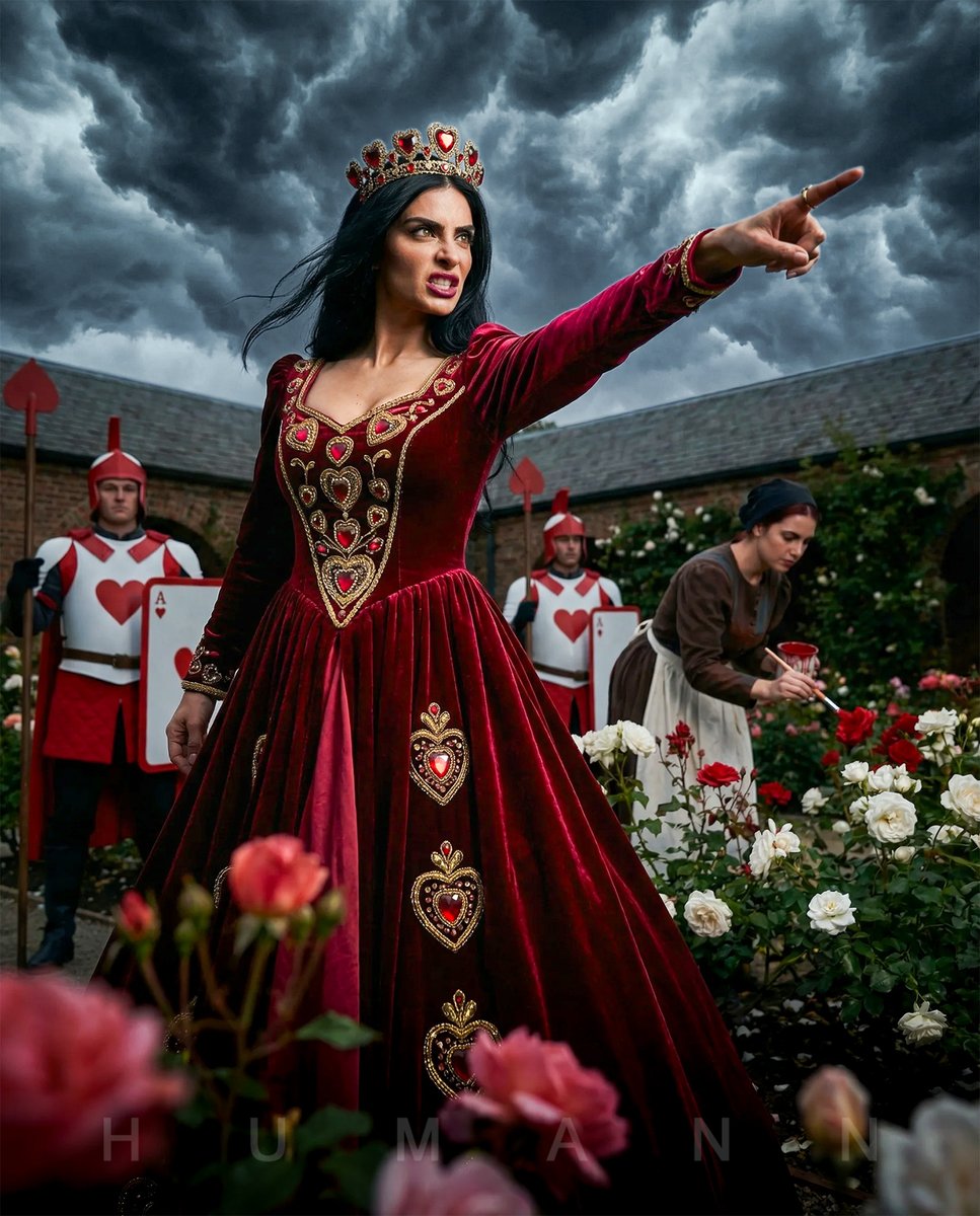 Queen of Hearts ♥️
When the Queen demands that all of the roses be painted red, you better grab a brush and start painting.

#NanoBananaPro #Photoshop