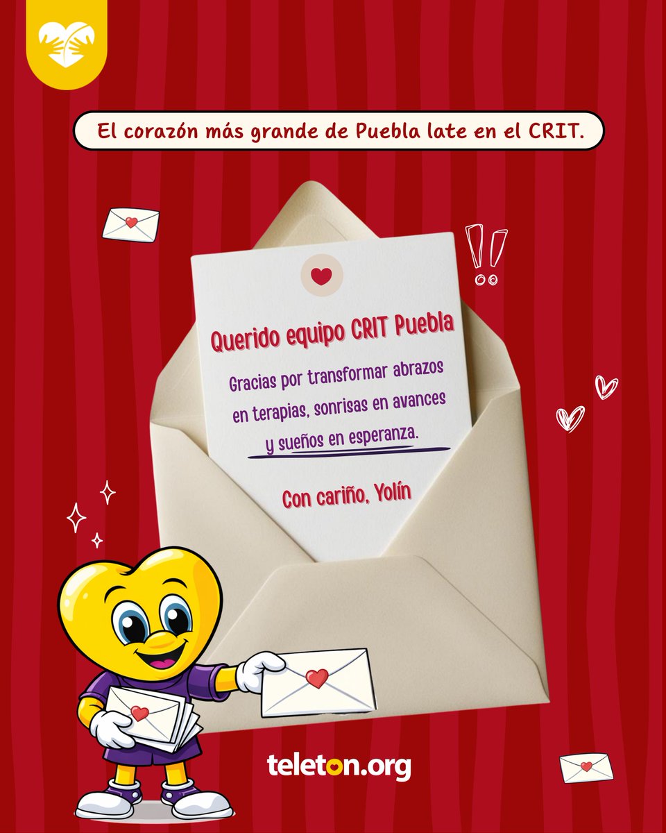 En el CRIT, el cariño se transforma en terapias, en avances, en abrazos que sanan y en sueños que vuelven a volar.🚀

✨Gracias por hacer que el amor se sienta… y se vea.✨
#OrgullosamenteTercos #critpuebla #teletón