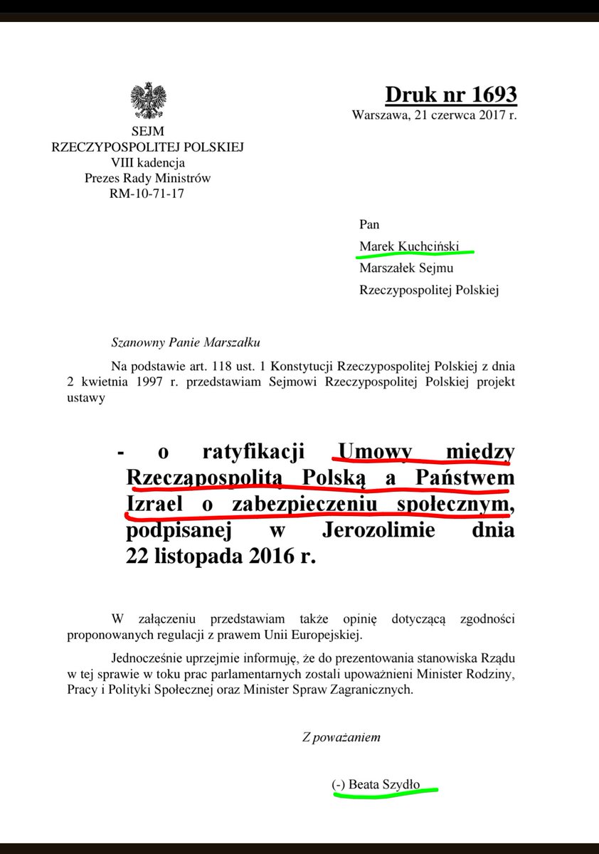 PIS - Partia Interesów Syjonistycznych. Zawsze za żydami kosztem Polaków. Państwo polskie wypłaca świadczenia żydowskim emerytom w Izraelu w tym zbiegom - zbrodniarzom komunistycznym oprawcom Polaków. Ta umowa to jawne plucie na ofiary - prawdziwych patriotów i bohaterów. PIS WON