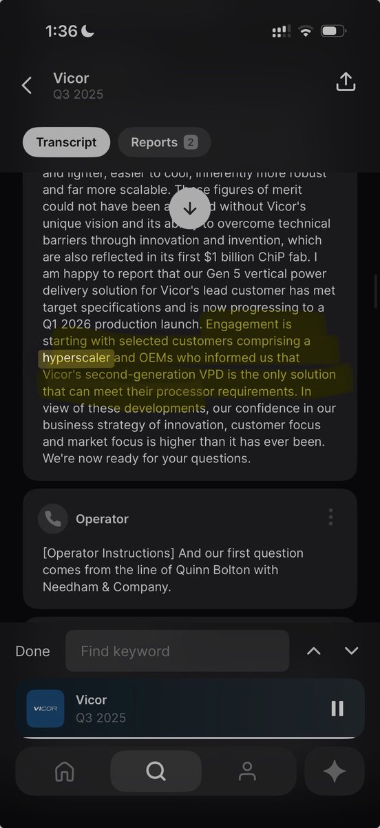 Beth forgot to tag $VICR who is powering Cerebras wafer scale engine with their vertical power delivery units.

Vicor is in discussions with $NVDA $AMD $GOOG $AMZN to do the same for future generations of their chips/systems.

Vicor vertical power delivery is the ONLY solution