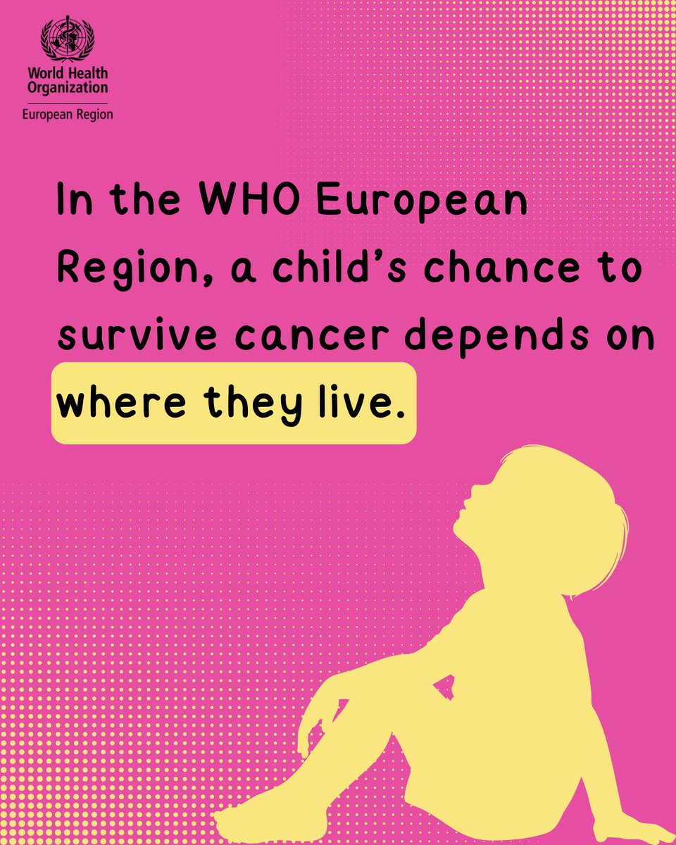 WHO_Europe's tweet image. #ChildhoodCancer can’t be prevented. But early detection and quality treatment can significantly increase the chances to be cured.

Disparities in survival rates highlight the urgent need for regional cooperation and policy action.

#BeatNCDs