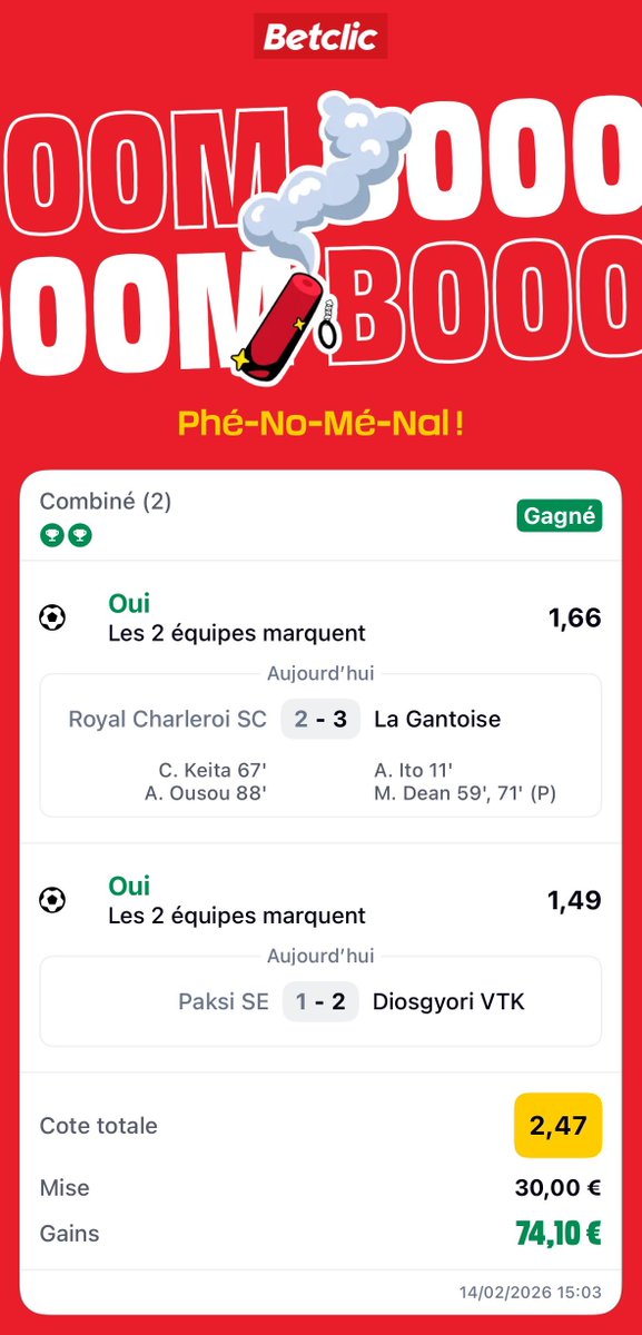 pronofuteplus's tweet photo. BOOOOOM 💥💣🤯
MISSILE DU JOUR VALIDÉ 🚀✅

🎯 Une énorme value repérée en VIP côté à 2,47

📲 Rejoins-moi sur Telegram pour ne rien manquer des prochains pronos 🤑💸

#TeamParieurs #TeamParieur #Pronos https://t.co/HcJBljDYzg