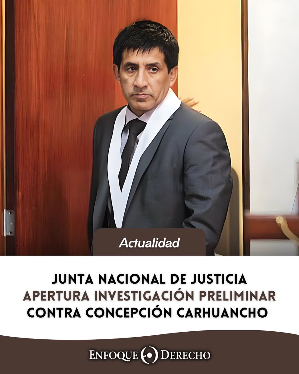 EnfoqueDerecho's tweet image. #JNJ ⚖️

¿Sabías que la Junta Nacional de Justicia aperturó una #investigación preliminar contra el juez #ConcepciónCarhuancho?

En el siguiente carrusel, #EnfoqueDerecho explica las implicancias de esta decisión.

¿Qué opinas sobre esta noticia?
¡Déjanos tus comentarios! ⬇️