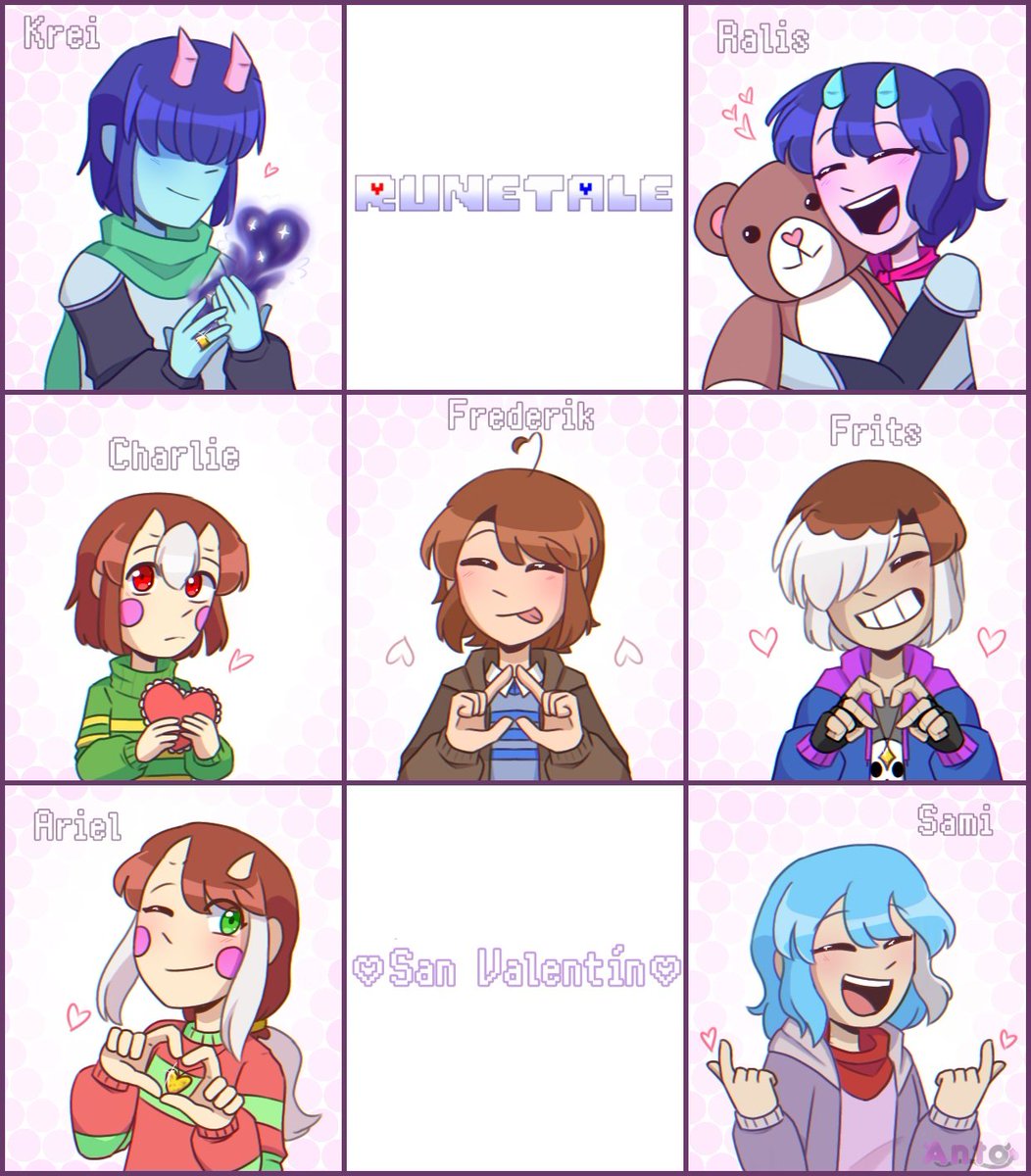 Anto31181359's tweet photo. Ya es 14 de febrero y quise revivir un poco el AU ;3
Con los personajes de Runetale y unas parejitas o "guiños" por ahí 😉 ✨
#Runetale #ValentinesDay https://t.co/5alhqduG70