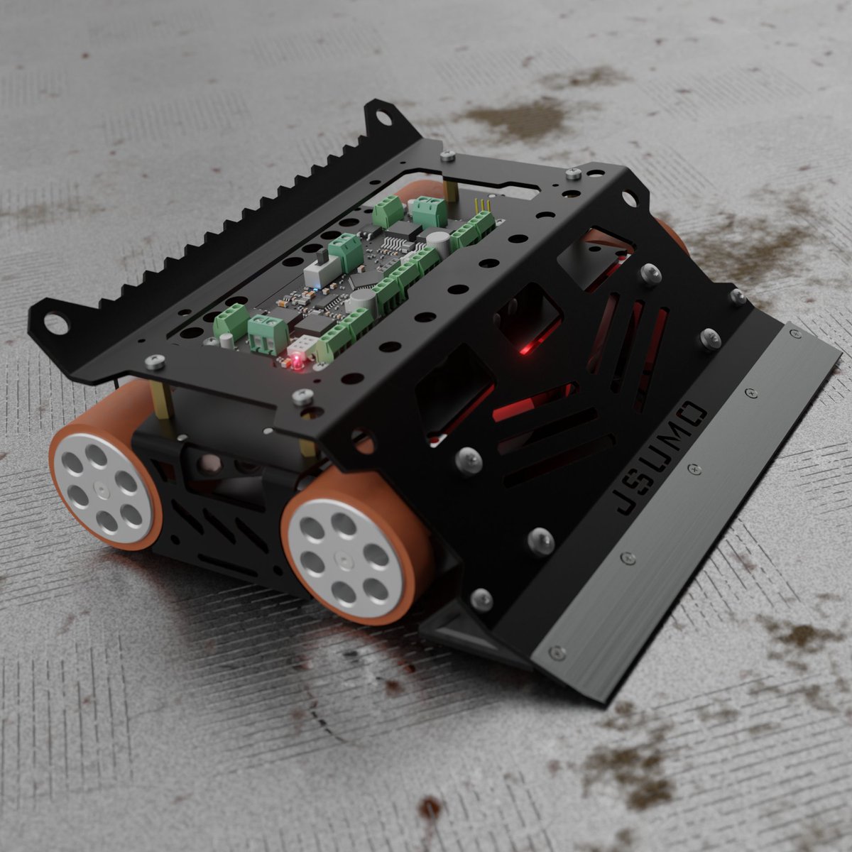 FiratDede's tweet photo. Non-Magnetic 3kg Sumo CAD &amp; Render.
Launching soon, Apocalyse Sumo Robot with 4 Maxon Gear Motors. #jsumo https://t.co/uf3dUaE4OW