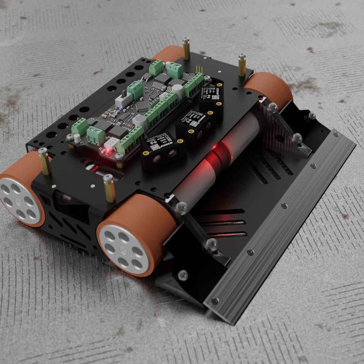 FiratDede's tweet photo. Non-Magnetic 3kg Sumo CAD &amp; Render.
Launching soon, Apocalyse Sumo Robot with 4 Maxon Gear Motors. #jsumo https://t.co/uf3dUaE4OW