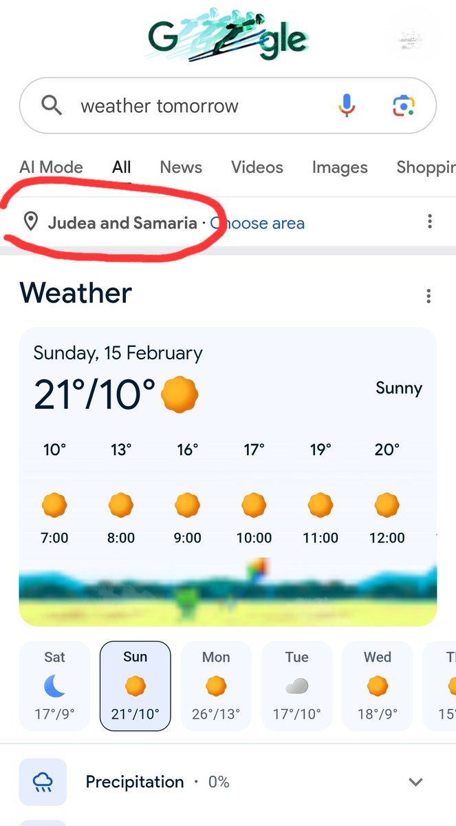 GOOGLE SHOWS “JUDEA AND SAMARIA” IN WEATHER FORECAST

For years, global platforms have used “West Bank” to describe the heartland of Israel, erasing the Jewish connection to the land.

Now Google is displaying “Judea and Samaria”, reflecting the region’s historical name tied to