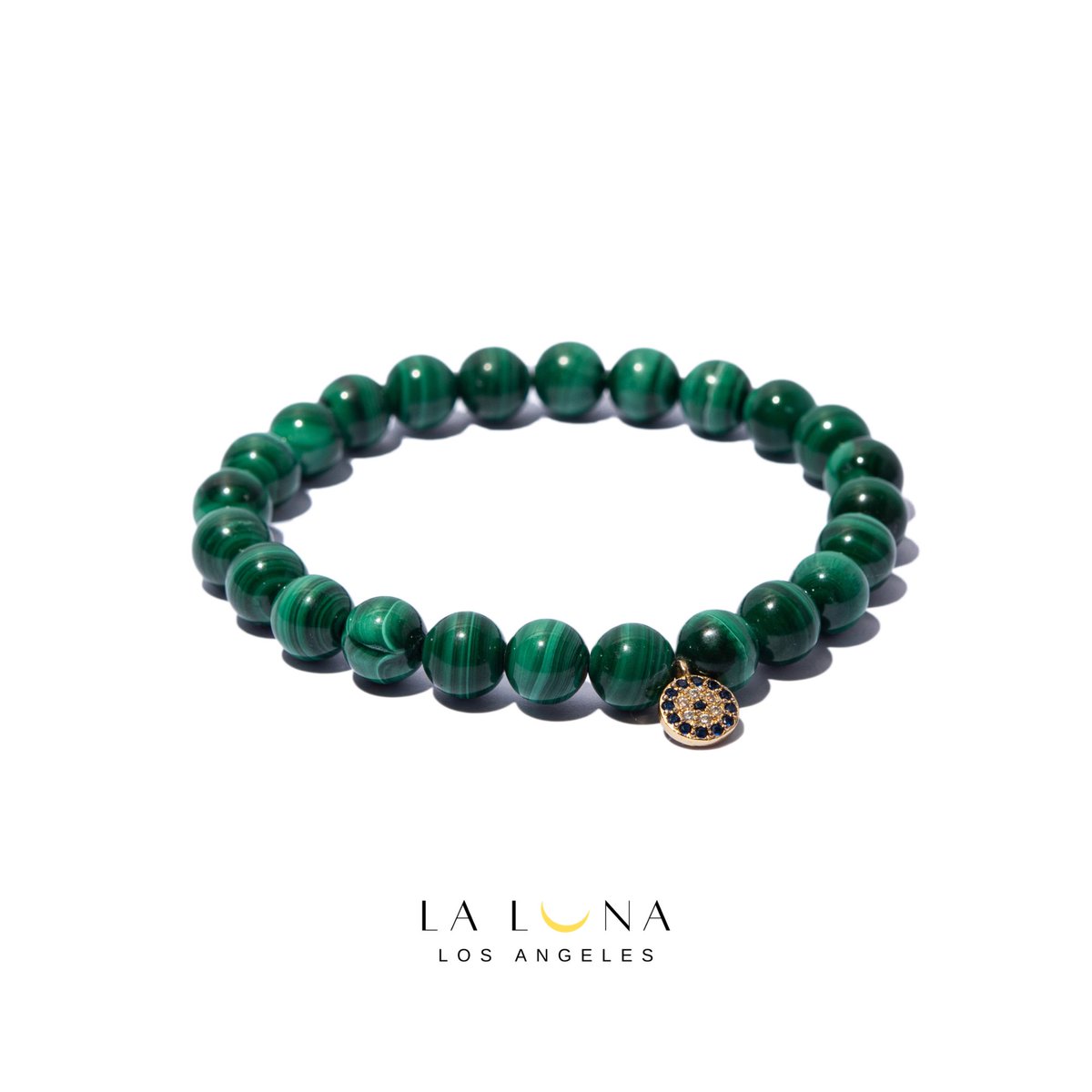 La Luna Los Angeles sterling silver gold plated evil eye jewelry 🧿 malachite bracelet 🧿