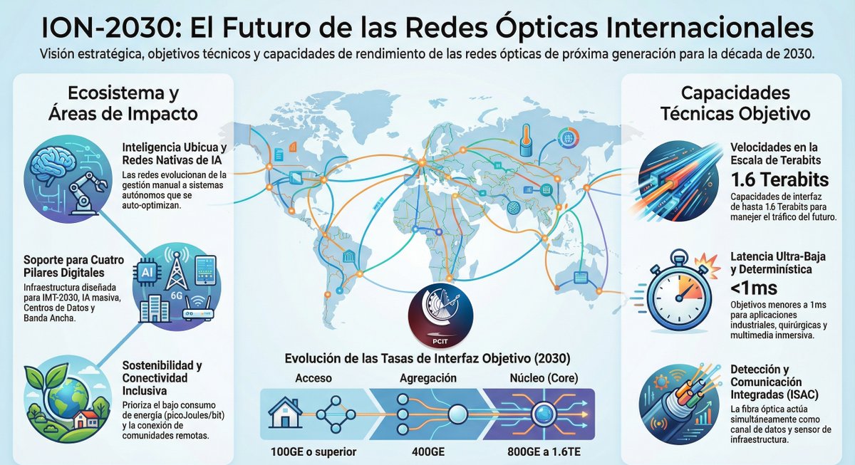 𝐋𝐚 𝐞𝐯𝐨𝐥𝐮𝐜𝐢ó𝐧 𝐝𝐞 𝐥𝐚𝐬 𝐫𝐞𝐝𝐞𝐬 ó𝐩𝐭𝐢𝐜𝐚𝐬 𝐡𝐚𝐜𝐢𝐚 𝟐𝟎𝟑𝟎 (#𝐈𝐎𝐍𝟐𝟎𝟑𝟎) 𝐫𝐞𝐝𝐞𝐟𝐢𝐧𝐢𝐫á 𝐥𝐚 𝐢𝐧𝐭𝐞𝐫𝐜𝐨𝐧𝐞𝐜𝐭𝐢𝐯𝐢𝐝𝐚𝐝 𝐠𝐥𝐨𝐛𝐚𝐥. 🌍📡

No solo hablamos de terabits por segundo. Hablamos de redes con: 
✅ IA Nativa para auto-gestión. 
✅