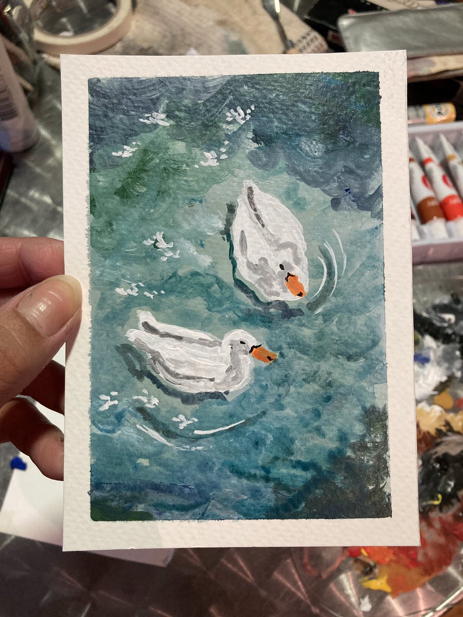 Iba a hacer unos arándanos y termine haciendo unos patitos al estilo Monet