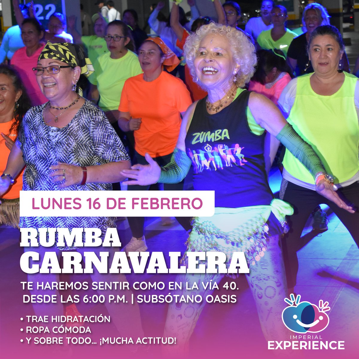 ¡Mañana regresan nuestras rumbas nocturnas en Plaza Imperial!💃🎶
Te esperamos a las 06:00 p.m. en el sótano, junto al Oasis, para vivir una clase llena de ritmo y energía al estilo del Carnaval de Barranquilla. 🎉

¡No te lo puedes perder!
#Rumba #PlazaImperial