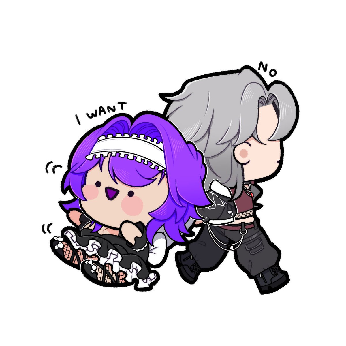 Shooky - "I saw some cute art on Vgen" *gets dragged away* Klez - "Goddammit Shooky no." <a href="/Kleznet_exe/">KlezNet 👾💀【Virus EnVtuber】</a>  (art by -  Mr_cactus_Inker) My other duo knowing my impulse control is always 0%