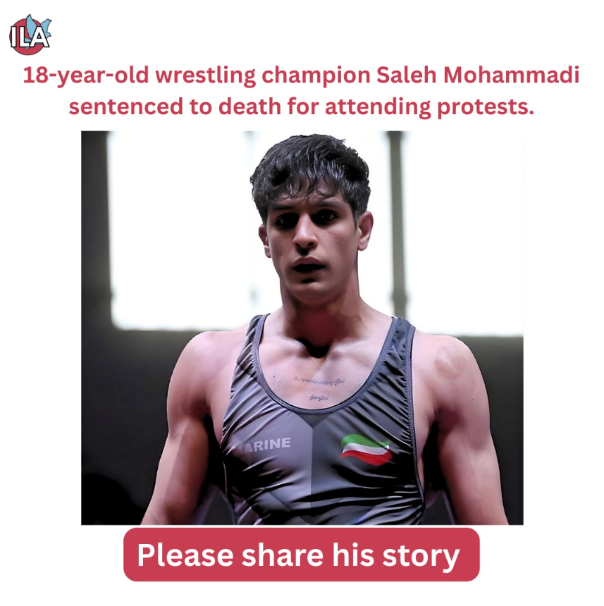 ilibertyassoc's tweet photo. Saleh turns 19 next month. He is a young athlete who won a medal at an international freestyle wrestling competition in Russia (2024). He is sentenced to death by the regime.
⚠️ He has only 19 days to appeal, but past cases show executions can happen quickly—sometimes within weeks of arrest.
#StopExecutionsInIran
#IranProtests