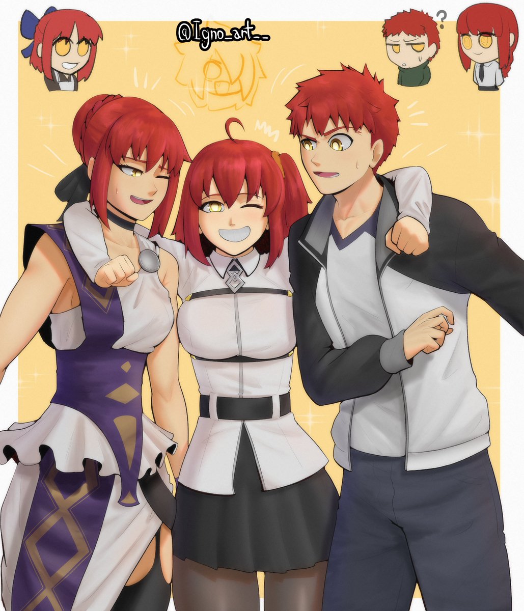 Strange fake Saturday!

Drew the red haired, yellow eyed fate girls, and extras (I thought Hippolyta was taller but she's only 1cm taller than gudako oops)
#FateStrangeFake #FGO