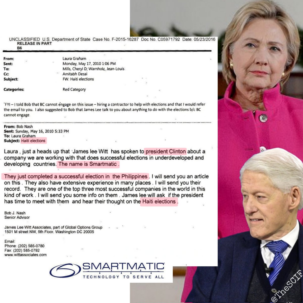 The Clintons had full control over the contracts for anyone getting involved in the Haitian recovery efforts. These efforts also included Hatian elections.

The Clintons implemented Smartmatic into Hatian politics after the 2010 earthquake.

This is the beginning of the global