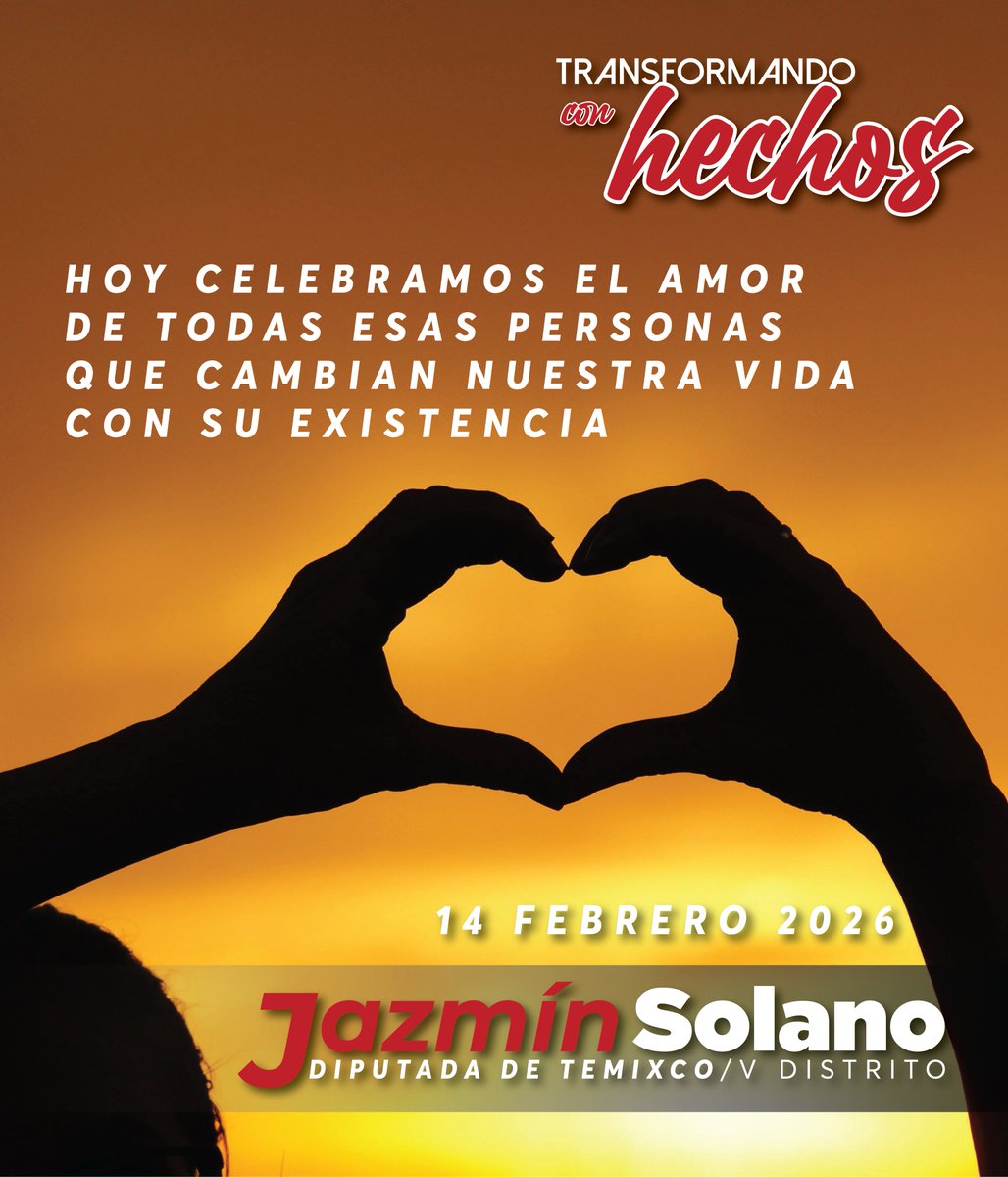 ¡Feliz 14 de Febrero!  Hoy celebramos el amor de todas esas personas que cambian nuestra vida con su existencia
#TransformandoConHechos #SanValentin2026