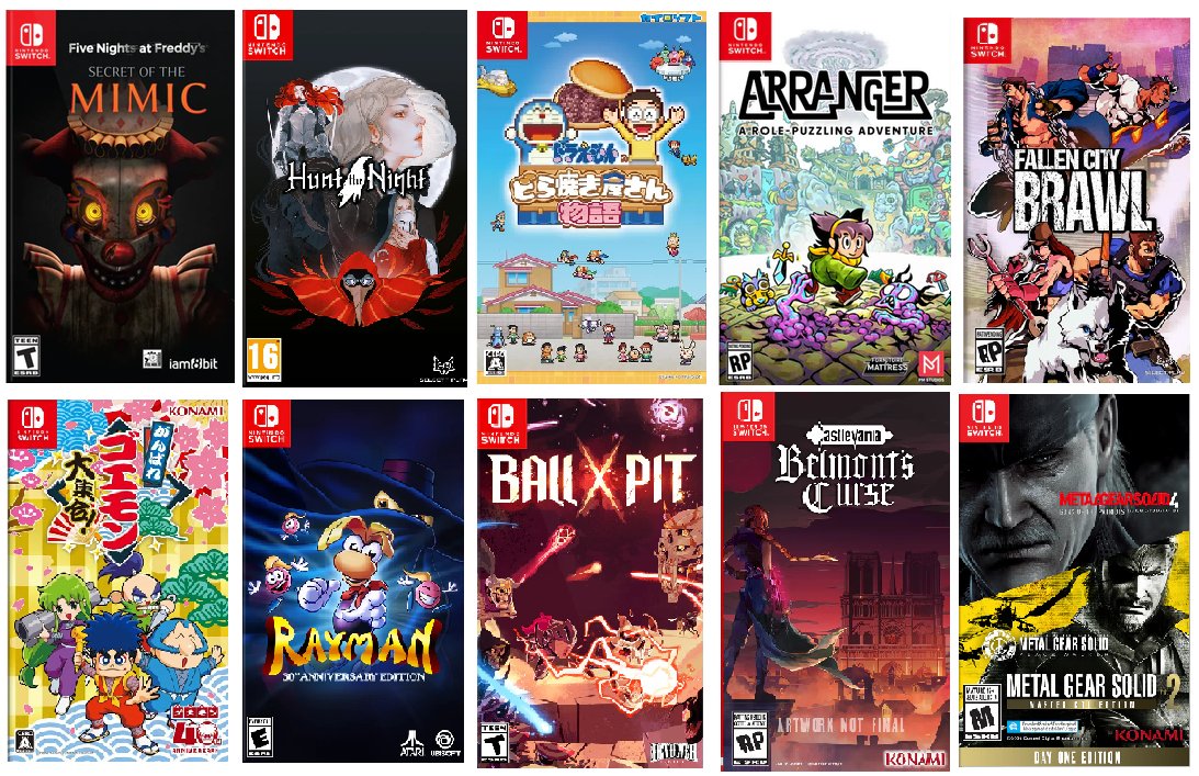 Weekly summary - Physical games revealed for Nintendo Switch Check