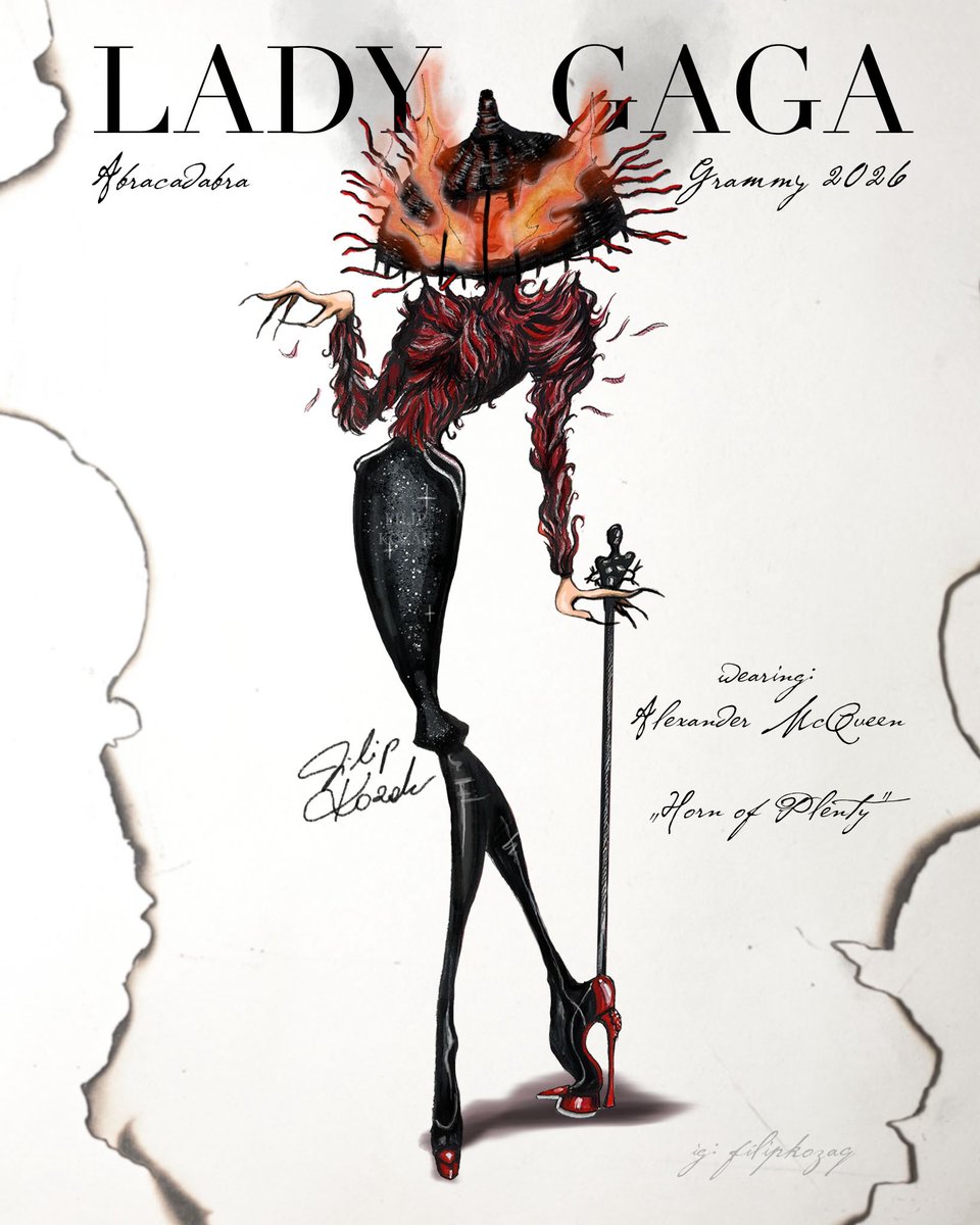 My new illustration of <a href="/ladygaga/">Lady Gaga</a> performing Abracadabra at 2026 Grammy Awards ❤️

ig: <a href="/filipkozaq/">Filip Kozak</a>