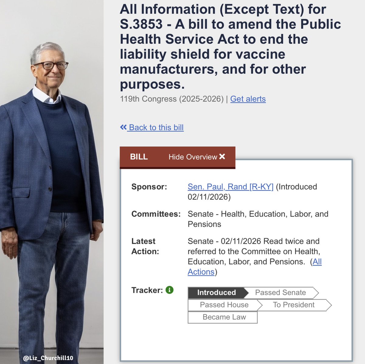 Bill Gates: “Vaccines are the safest products in the World…”

Vaccine Cartel: “We demand liability shields so we cannot be sued or taken to court…”

Millions of Parents: “My child died immediately after ‘vaccination’…”

Congress 2026: “We will end the Liability Laws”