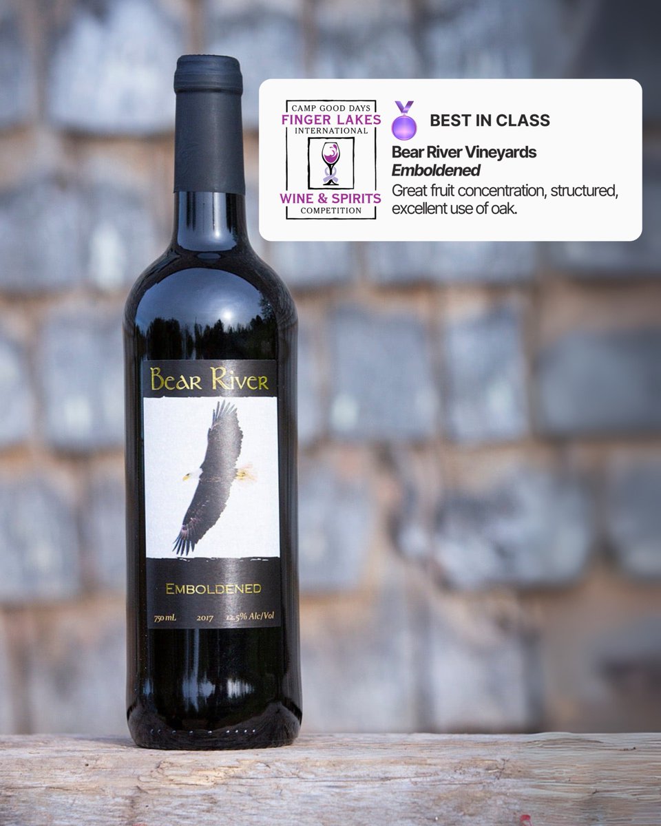 Your wine could be next! 🍷

At the 2025 FLIWC, Bear River’s Emboldened earned Best In Class Hybrid Red, praised for its “great fruit concentration” &amp; “excellent use of oak.”

Visit fliw-cgd.com to enter your wine &amp; spirits today, all while supporting <a href="/CampGoodDays/">Camp Good Days</a>!