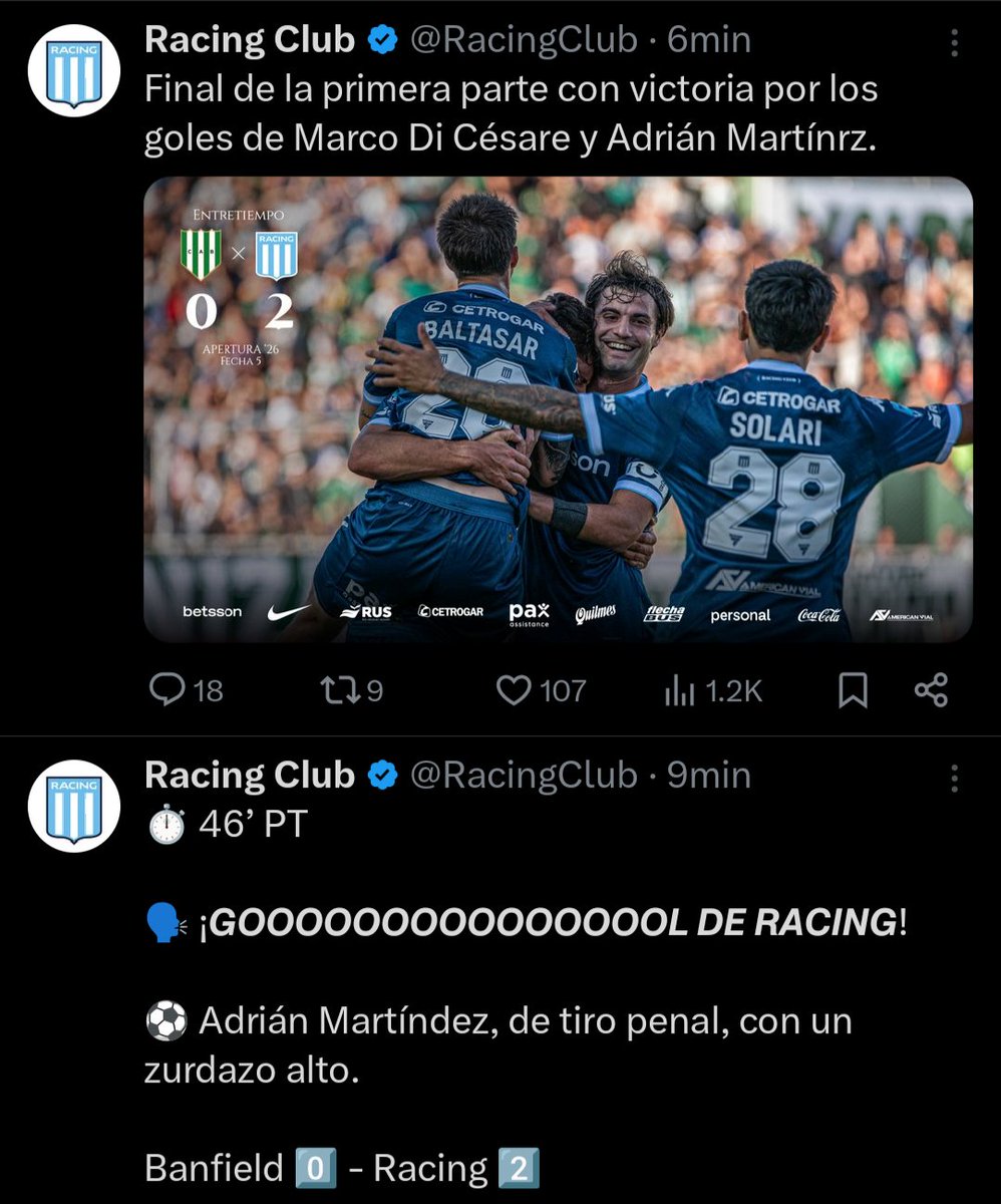 tweet de arriba Martínrz
tweet de abajo Martíndez

el cm de <a href="/RacingClub/">Racing Club</a> es un pelotudo, y vos <a href="/LeandroLeunis/">Chino Leunis</a> renunciá y deja de robar con que sos Comisión porque no haces una mierda