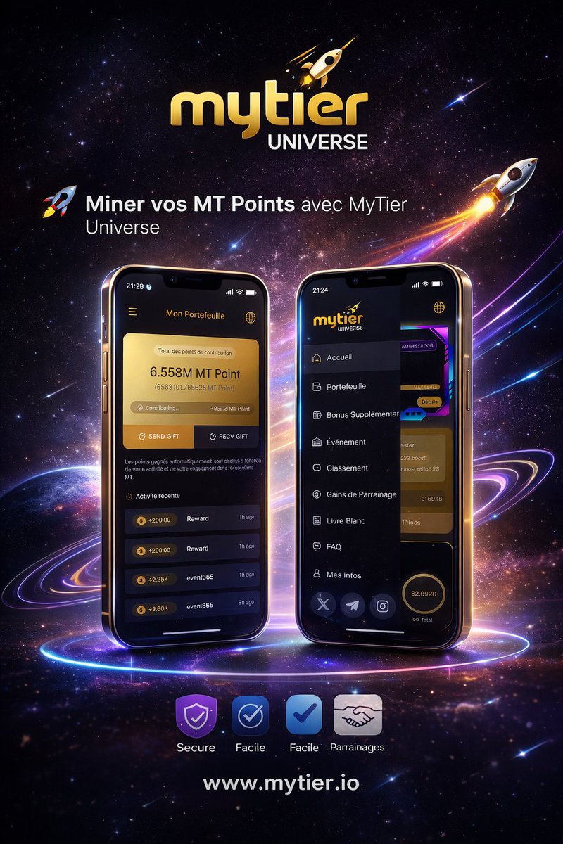 Tchan_Mytier's tweet image. 🚀Rejoignez MyTier Universe et commencez à miner vos MT Points dès maintenant.🎁Bonus à l’inscription : 2,250MT avec mon 
🔗 mytier.io/service/signup…
code : tchan
#ValentinesDay
#バレンタインデー
#Mytier #MytierUniverse #MT #MTCoin #Web3 #Crypto #Mining #Airdrop #DePIN #BillyBabe