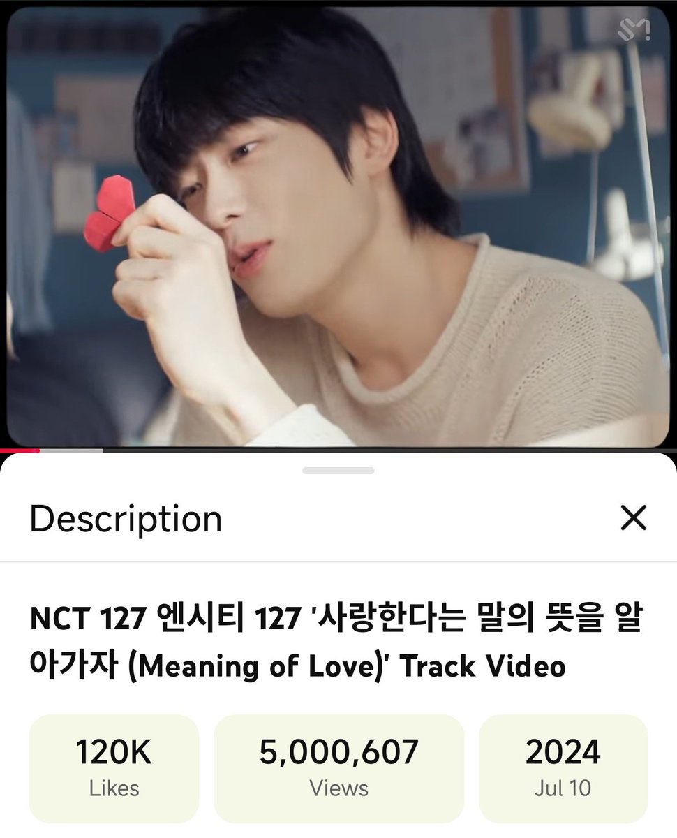 NCT127's Meaning of Love track video surpassed 5M views on YouTube