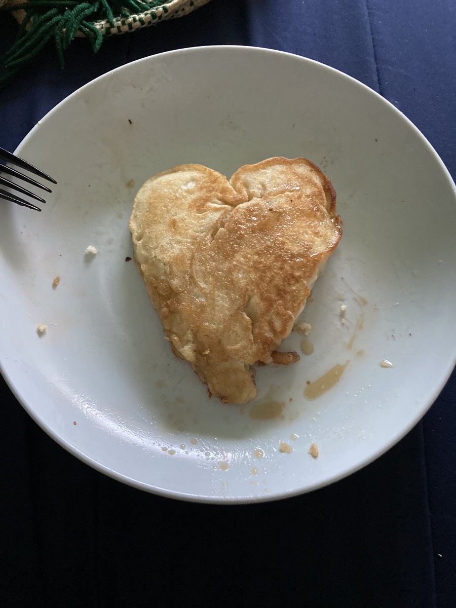 I may be sick, but Happy Valentine’s Day.

Have a heart-shaped pancake. 🥞💙
