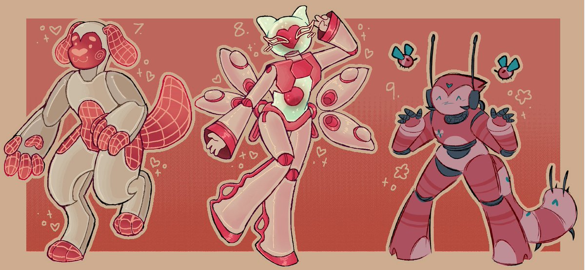 do you, yes YOUUU like lovecore(ish) themed robots, bugs, humanoids, angels, ect??

then go look at my SILLY LITTLE VALENTINES ADOPT BATCH
Featuring both <a href="/KYR0V/">🌐 Kyle</a> &amp; <a href="/Sleepy_Seer/">Sleepy_Seer</a> as guest designers!! 

toyhou.se/37736252.valen…