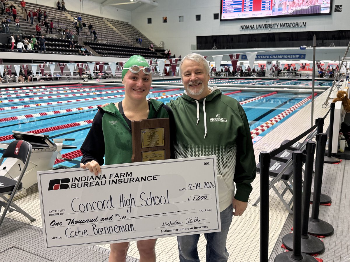 cminutemen's tweet photo. Congrats Catie Brenneman - 2026 ⁦@IHSAA1⁩ Girls Swimming Mental Attitude Award Winner! https://t.co/nDVlsr0w42