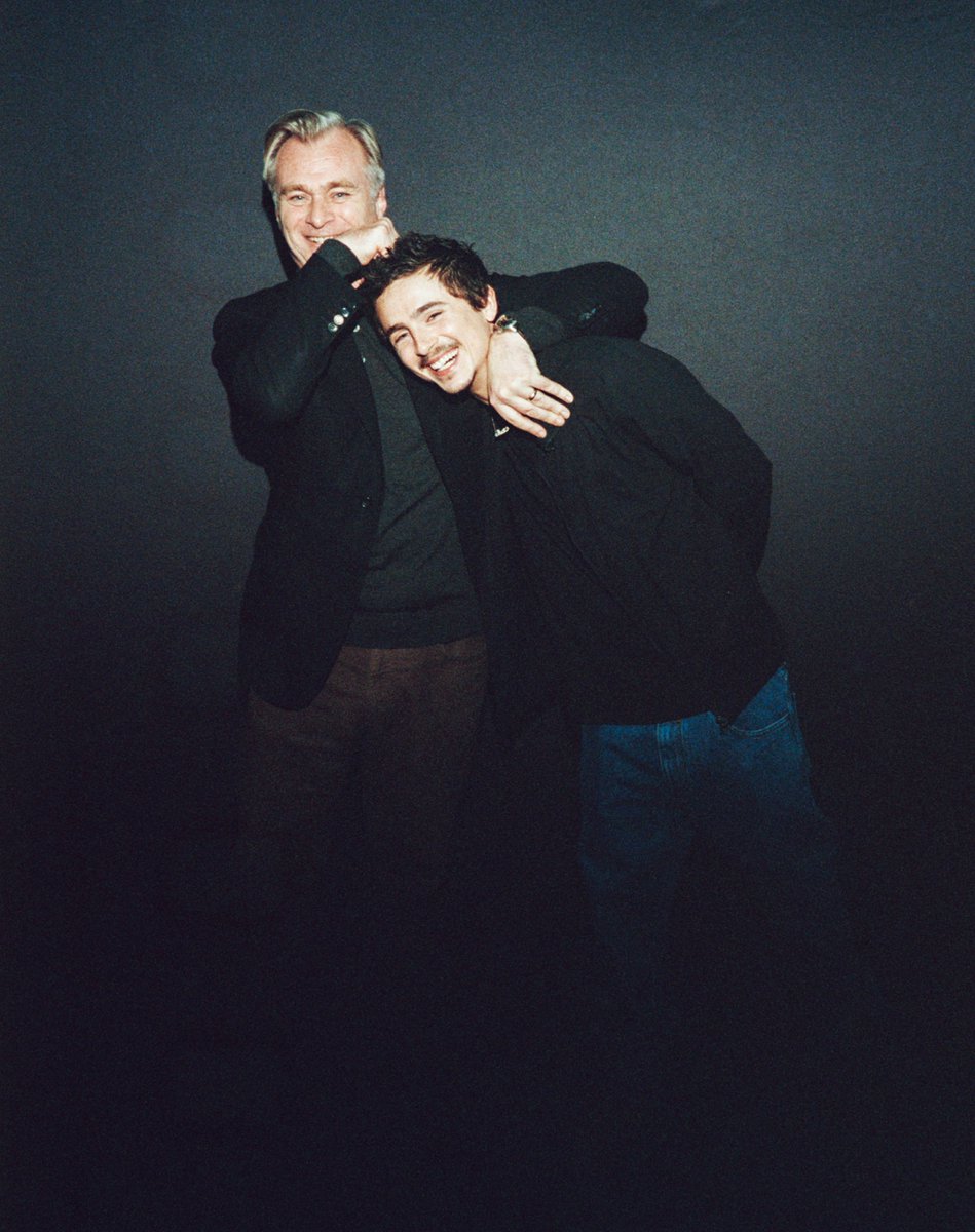 My photo of Christopher Nolan giving Timotheé Chalamet at noogie