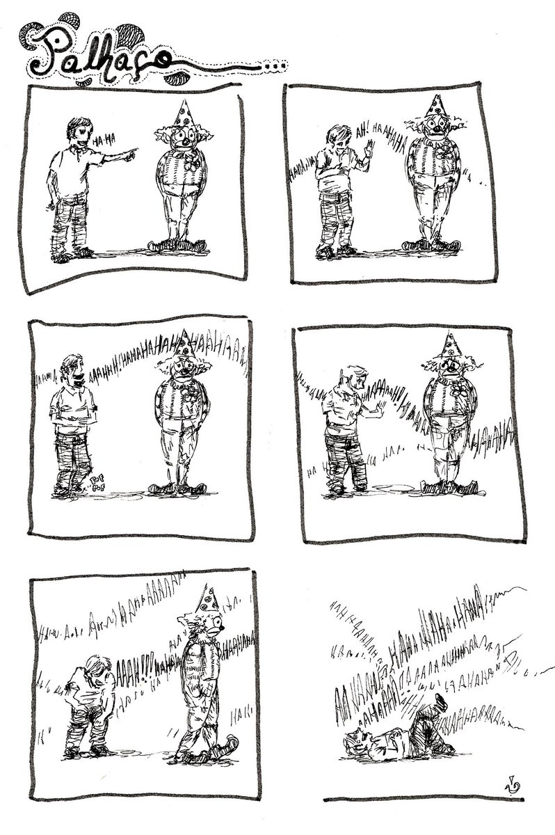 "Palhaço", Tiro livre parte do meu novo livro que está com campanha aberta no catarse! 
Apoie aqui:
shre.ink/tiroslivres201…