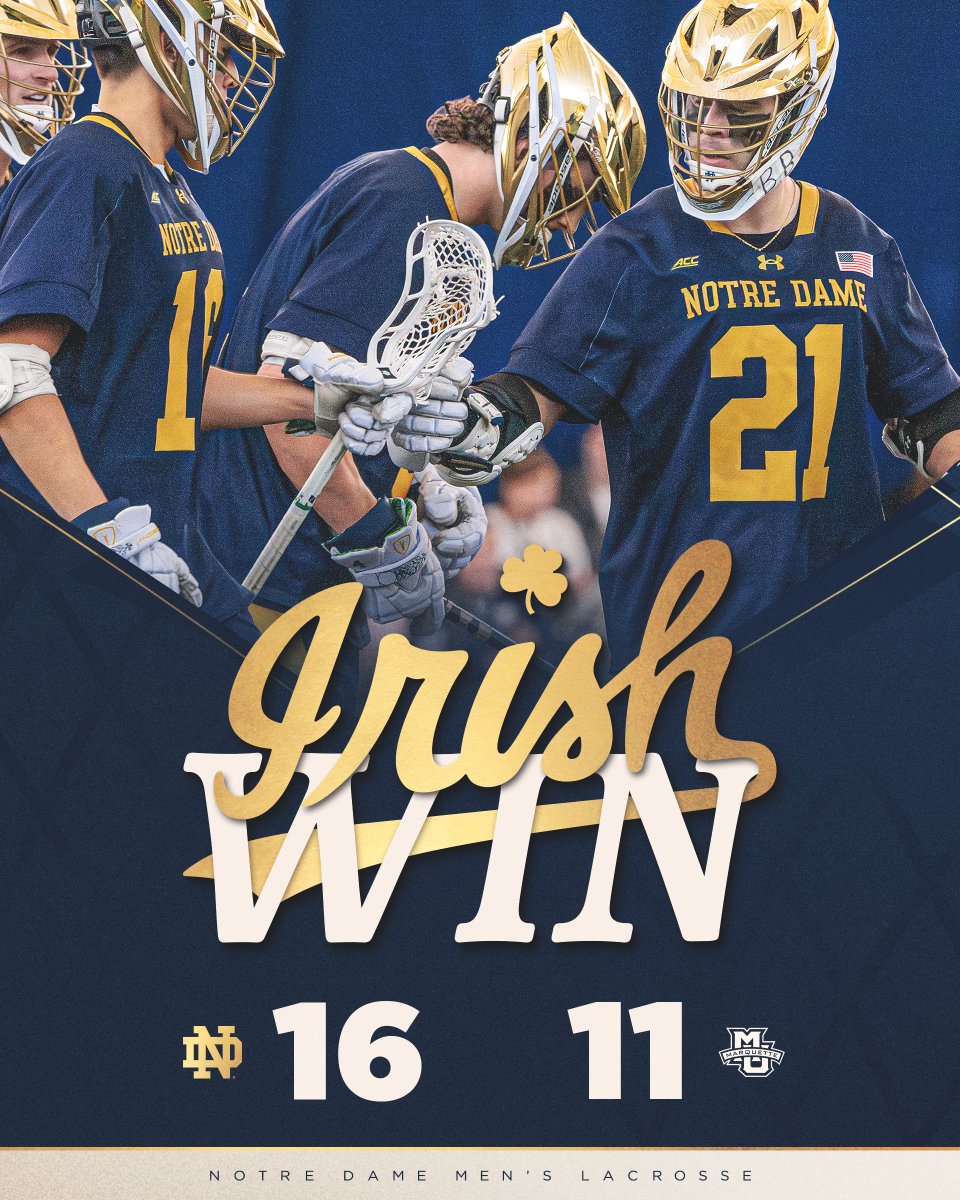 IRISH WIN!

A 4-goal performance from Josh Yago leads the Irish attack in the victory over Marquette in the season opener!

#GoIrish☘️