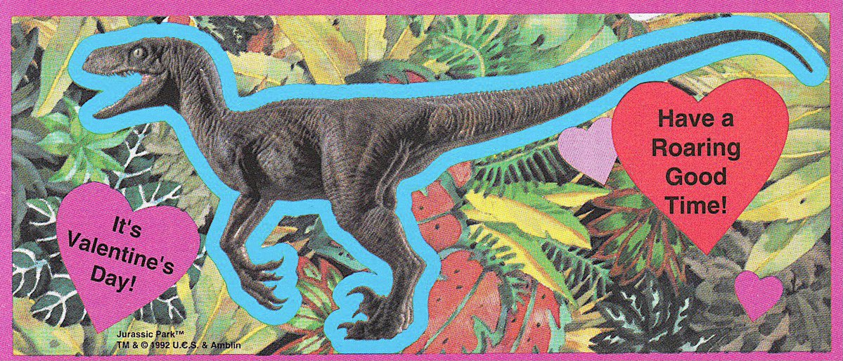 RetroNewsNow's tweet image. ❤️Retro ‘Jurassic Park’ #ValentinesDay Cards