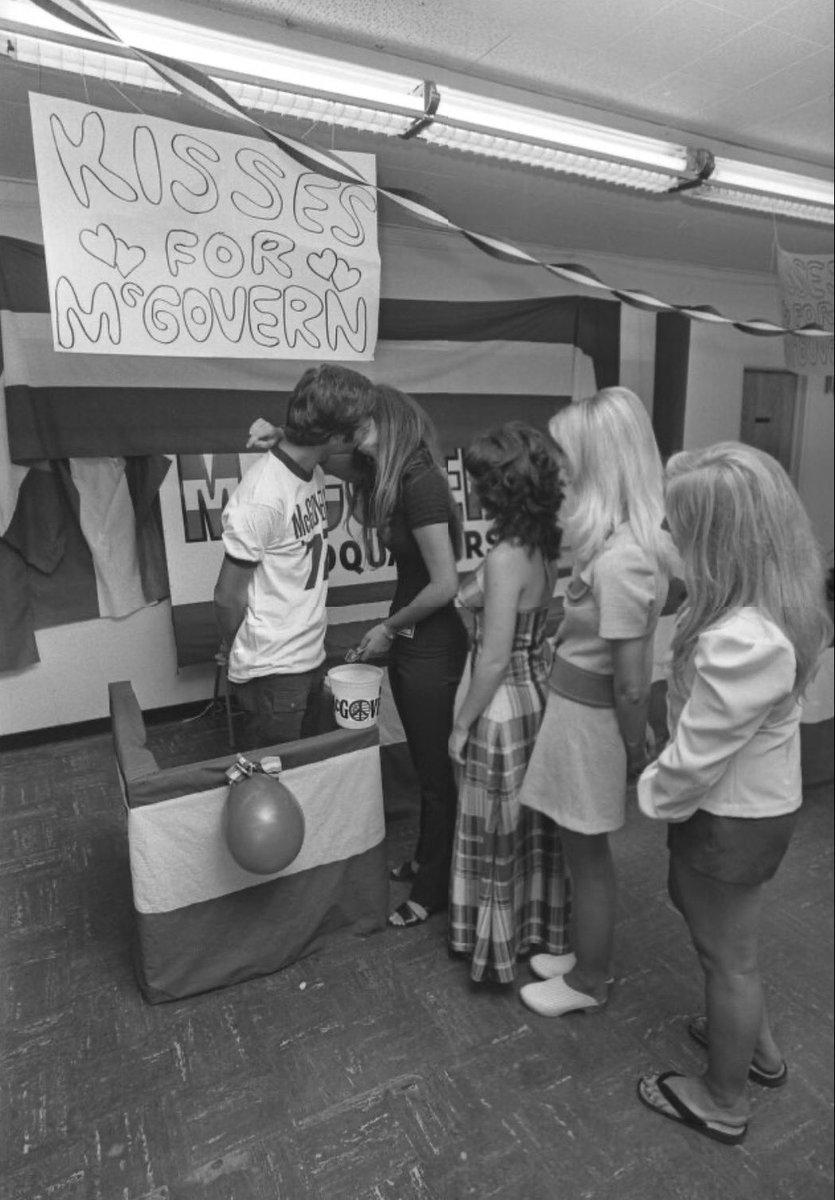 DailyMcGovern's tweet photo. A clever student sets up a Kisses for McGovern booth, knowing that George McGovern is the one man women just can’t resist 

Happy Valentine’s Day! https://t.co/iH6Uo7djRr