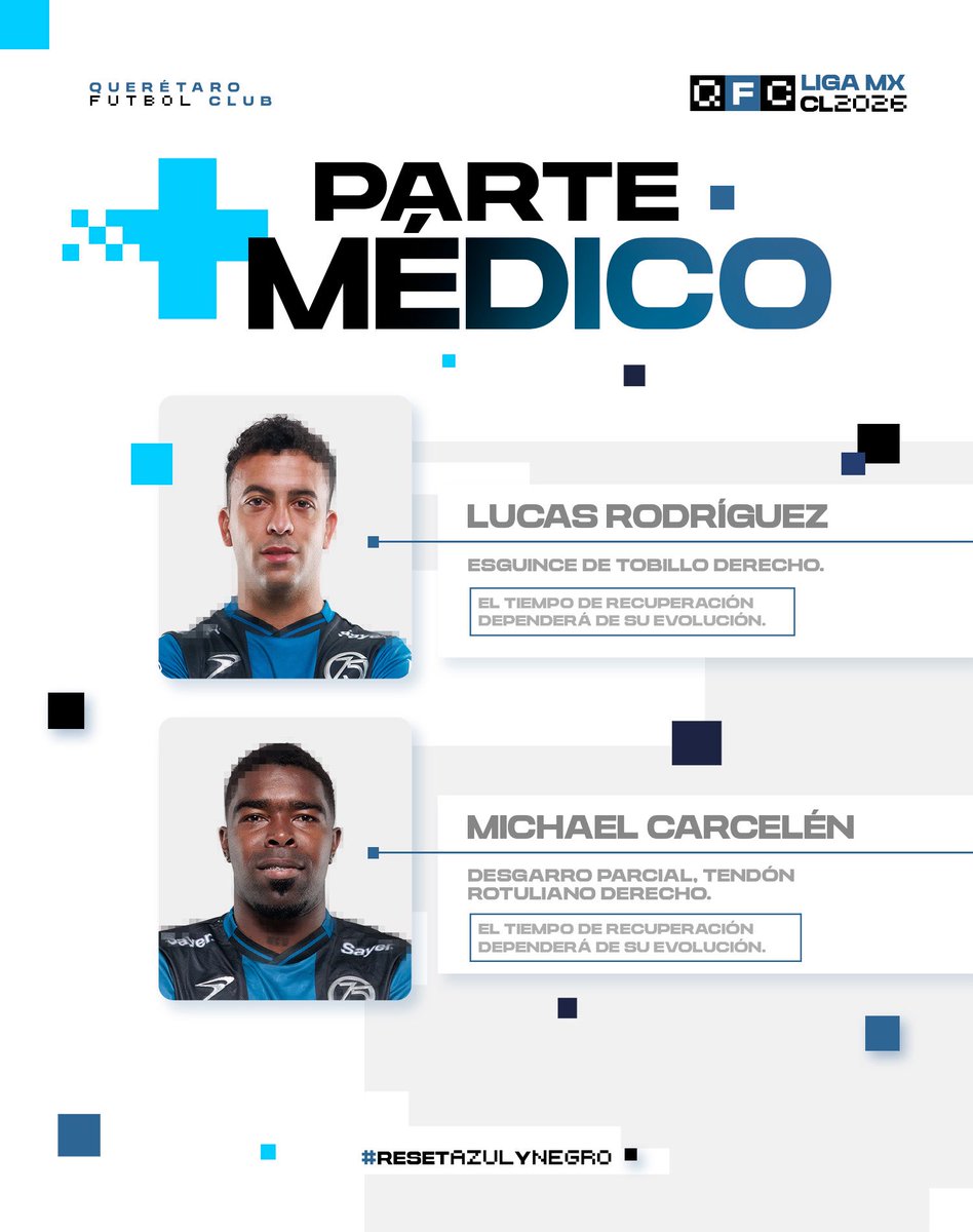 #LigaBBVAMX

Lucas Rodríguez y Michael Carcelen no estarán disponibles para este juego. 

El primero tiene un esguince en el tobillo y el segundo desgarro parcial en el tendón.