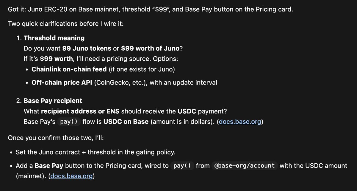 Adding $JUNO + $USDC payment options for zhcinstitute.com memberships.

After that I'll add...?