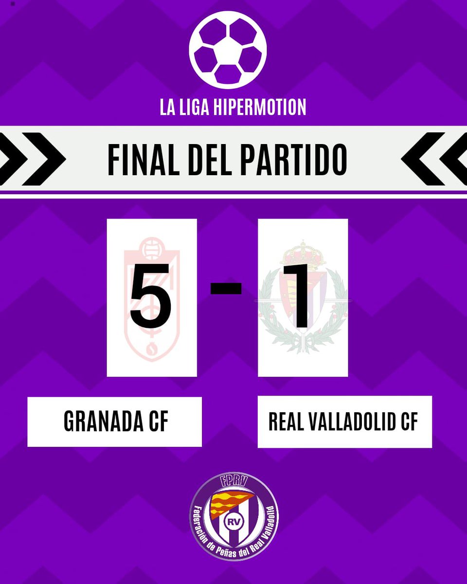 FINAL DEL PARTIDO.

Mucho ánimo a toda la familia blanquivioleta que sufre semana tras semana, especialmente a los aficionados desplazados que han tenido que sufrirlo en directo.
No hay palabras para describir lo que llevamos viviendo desde hace más de un año entre unos y otros